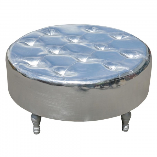 High Gloss Silver Stool 