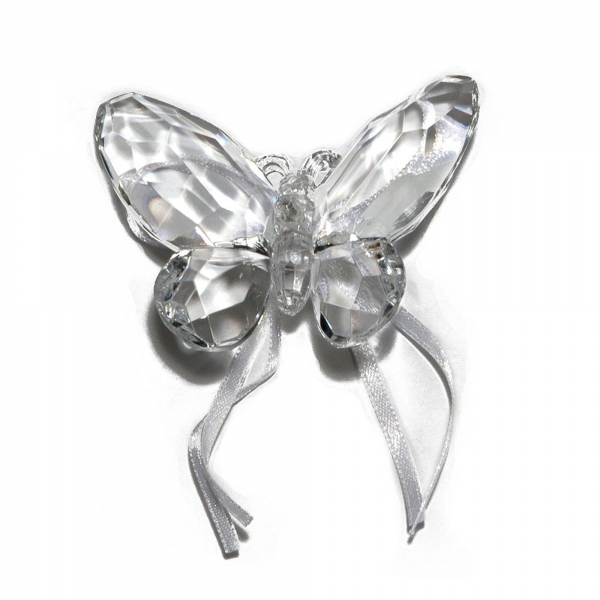 Clear Butterfly with Ribbon