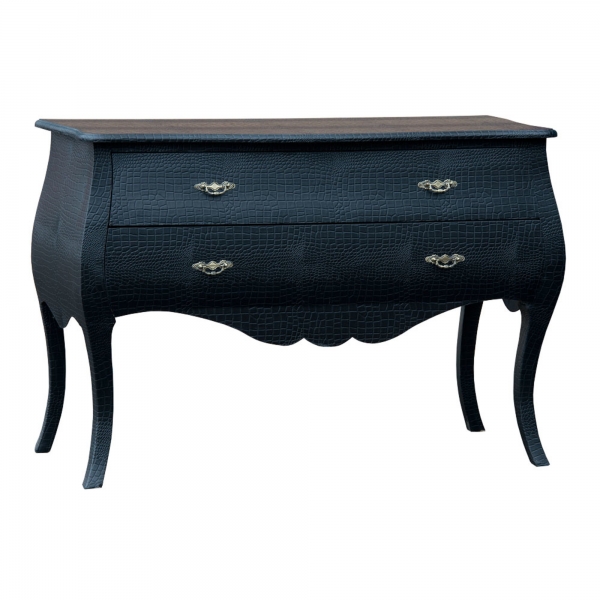 Mock Croc Chest of Drawers - Black