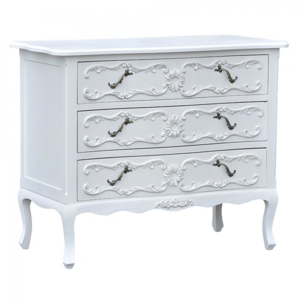 Pure White 3-Drawer Chest of Drawers