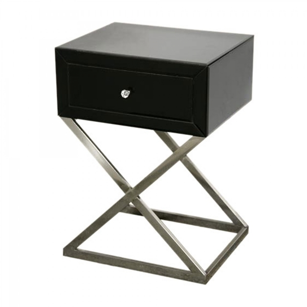 Venetian Bedside Table - Black