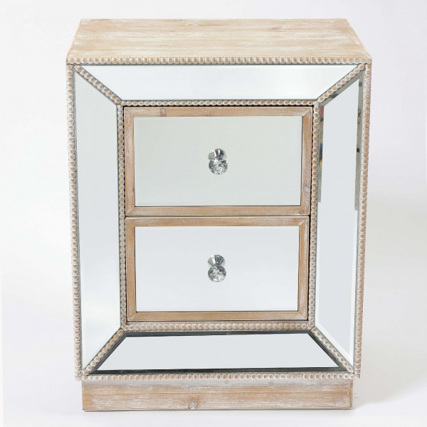 Pearl Mirrored Bedside Table 