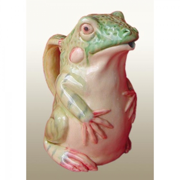 In the style of Barbotine Onnaing Ceramic Jug Frog