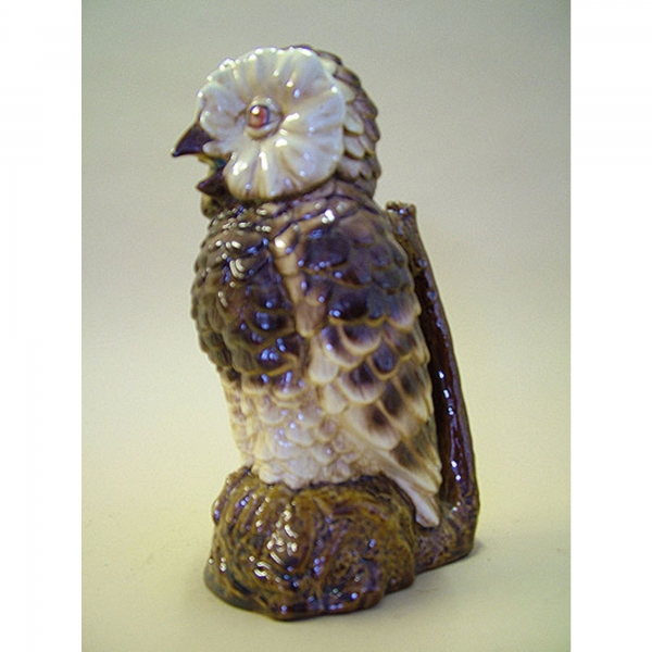 In the style of Barbotine Onnaing Ceramic Jug Owl