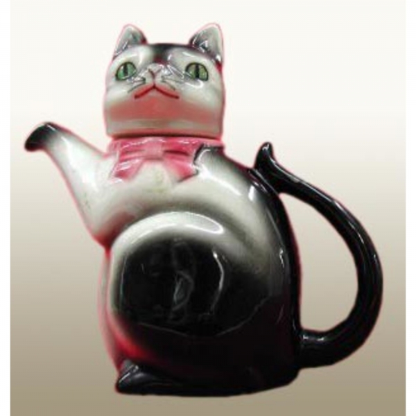 In the style of Barbotine Onnaing Ceramic Jug Cat
