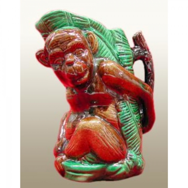 In the style of Barbotine Onnaing Ceramic Jug Monkey
