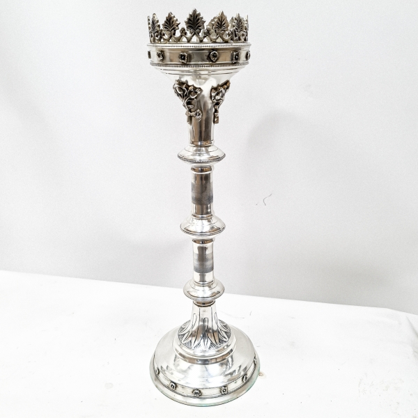 Bronze Silver Crown Candle Holder Medium