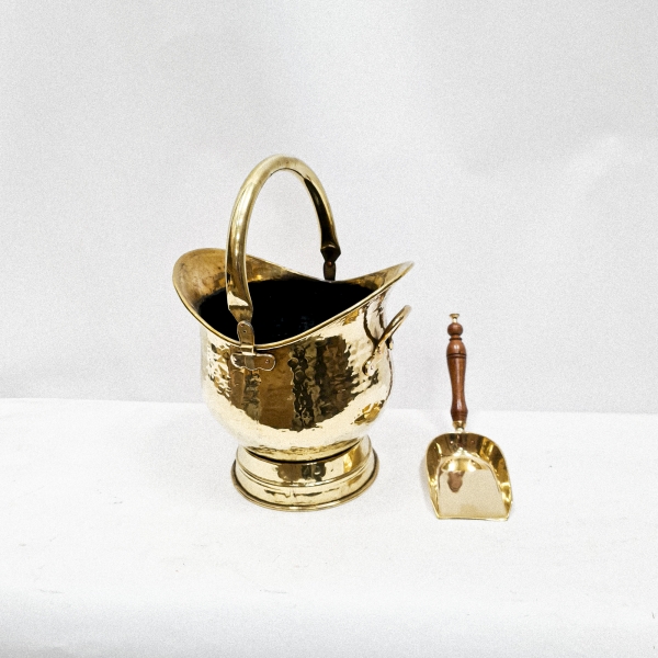 Brass Coal Scuttle with Shovel