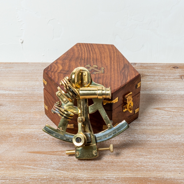 Brass  Sextant in Wooden Box 