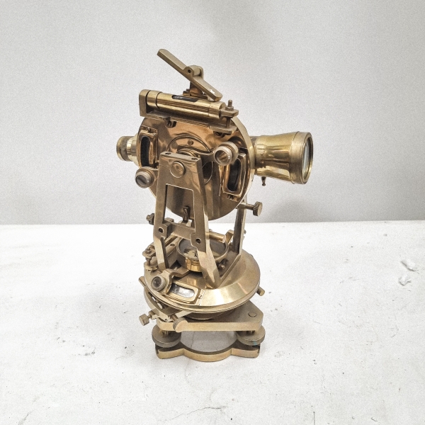 Large Brass Theodolite with Wooden Box 