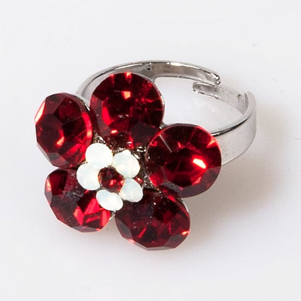 Mini Flower Ring-Ruby