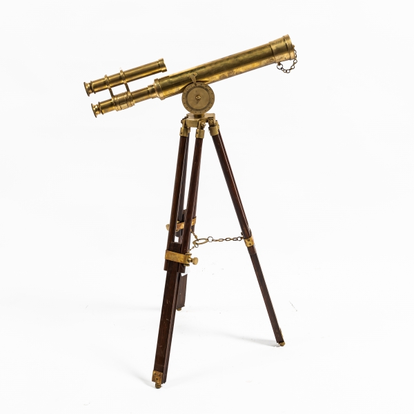 Antique Brass  Double Barrel Telescope with Tripod 
