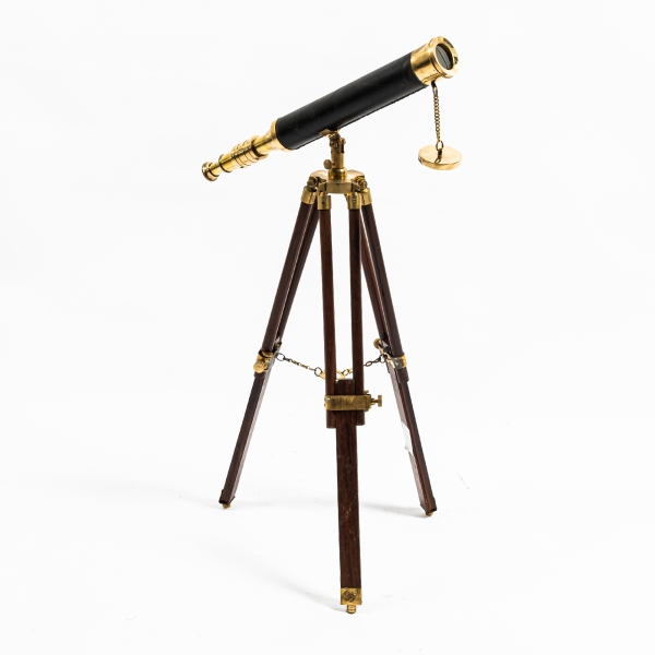 Brass Telescope with Leather Trim and Tripod 