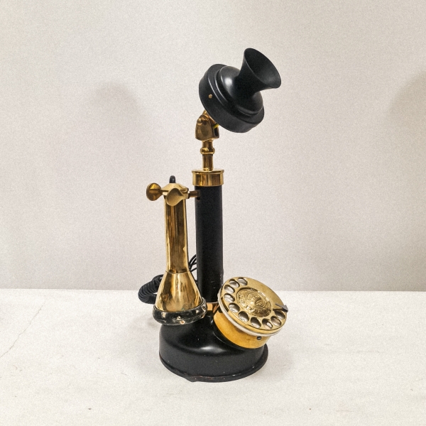 Candlestick Vintage Telephone Black and Brass