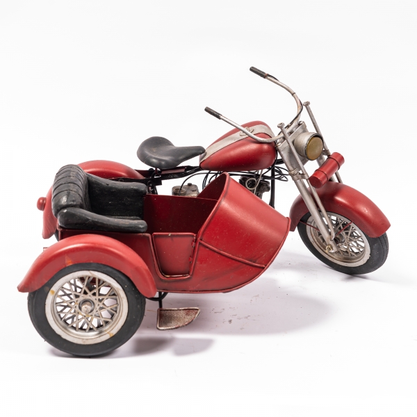Vintage Red Motorcycle with sidecar